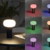 Konstsmide LED Akku Outdoor Tischleuchte ANTIBES Mit RGB Farbwechsel, Schwarz Höhe 19cm -Bestes Beleuchtungs Geschäft led akku outdoor tischleuchte antibes mit rgb farb