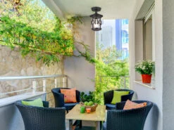 MeineWunschleuchte LED Außen Decken Laterne Aus Alu Im Landhausstil, Schwarz Höhe 26cm -Bestes Beleuchtungs Geschäft led aussen decken laterne aus alu im landhausstil 1 3