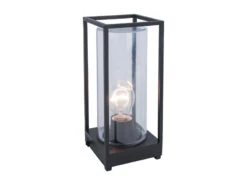 MeineWunschleuchte LED Außen Tischleuchte Laterne In Schwarz Mit Glas Höhe 27,2 Cm -Bestes Beleuchtungs Geschäft led aussen tischleuchte laterne in schwarz mit gla 1