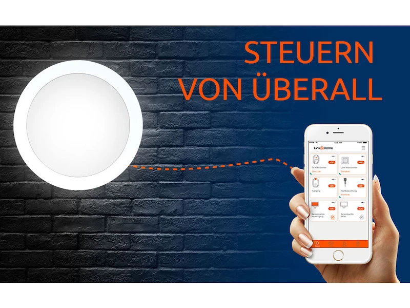 Link2Home LED Außen Wand- & Deckenleuchte Silber Mit Bewegungsmelder, Handy App / Alexa 5 Link2Home LED Außen Wand- & Deckenleuchte Silber Mit Bewegungsmelder, Handy App / Alexa – Bild 3