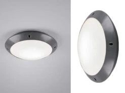 Reality Leuchten LED Außendeckenleuchte Wandlampe Rund In Anthrazit - 26 Cm