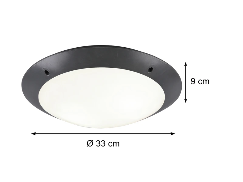 MeineWunschleuchte LED Außendeckenleuchte Wandlampe Rund In Anthrazit - 33 Cm 5 MeineWunschleuchte LED Außendeckenleuchte Wandlampe Rund In Anthrazit - 33 Cm – Bild 3