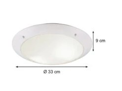 MeineWunschleuchte LED Außendeckenleuchte Wandlampe Rund In Weiß Matt - 33 Cm -Bestes Beleuchtungs Geschäft led aussendeckenleuchte wandlampe rund in weiss ma 2