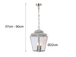 MeineWunschleuchte LED Außenhängeleuchte Im Landhausstil, Silber Ø22cm -Bestes Beleuchtungs Geschäft led aussenhaengeleuchte im landhausstil silber 22c 3