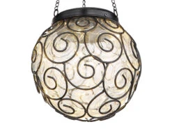 MeineWunschleuchte LED Außenlaternen Hängeleuchten 2er SET, Solarkugeln Klar, Ø 14,5cm -Bestes Beleuchtungs Geschäft led aussenlaternen haengeleuchten 2er set solarkug 10