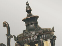 MeineWunschleuchte LED Außenwandlaterne Im Jugendstil Mit Amberglas, Stehend Höhe 43cm -Bestes Beleuchtungs Geschäft led aussenwandlaterne im jugendstil mit amberglas 1 5