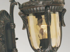 MeineWunschleuchte LED Außenwandlaterne Im Jugendstil Mit Amberglas, Stehend Höhe 43cm -Bestes Beleuchtungs Geschäft led aussenwandlaterne im jugendstil mit amberglas 1 6