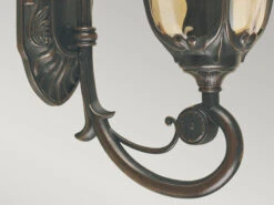 MeineWunschleuchte LED Außenwandlaterne Im Jugendstil Mit Amberglas, Stehend Höhe 43cm -Bestes Beleuchtungs Geschäft led aussenwandlaterne im jugendstil mit amberglas 1 7