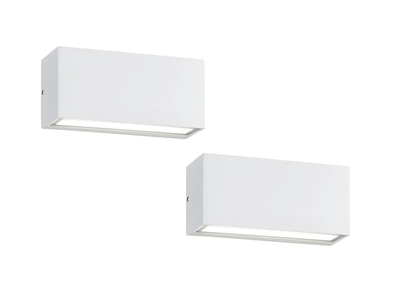 Trio Leuchten LED Außenwandleuchte 2er Set Up- & Down Light In Weiß Matt 4 Trio Leuchten LED Außenwandleuchte 2er Set Up- & Down Light In Weiß Matt – Bild 2