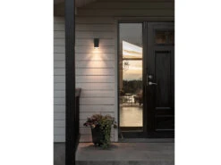 MeineWunschleuchte LED Außenwandleuchte ALU Down Light Schwarz Effektstreifen IP44, Höhe 16,5cm -Bestes Beleuchtungs Geschäft led aussenwandleuchte alu down light schwarz effek 2