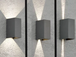 Konstsmide LED Außenwandleuchte CREMONA Up And Down Höhe 17cm, Anthrazit -Bestes Beleuchtungs Geschäft led aussenwandleuchte cremona up and down hoehe 17 3