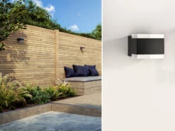 Smartwares LED Außenwandleuchte Eckig Aluminium Schwarz Up And Down Light