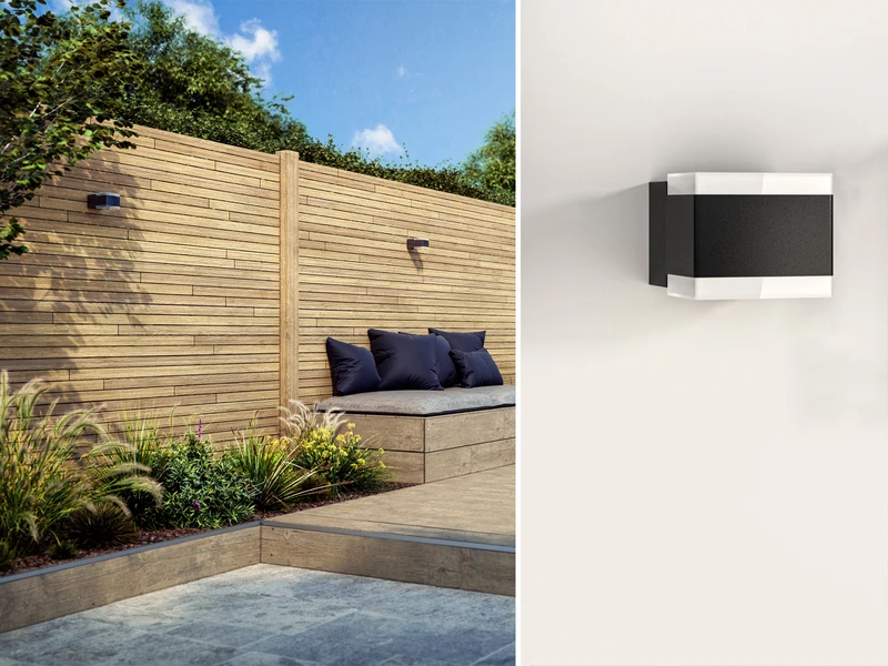 Smartwares LED Außenwandleuchte Eckig Aluminium Schwarz Up And Down Light 3 Smartwares LED Außenwandleuchte Eckig Aluminium Schwarz Up And Down Light