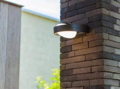 Lutec LED Außenwandleuchte FELE ALU Downlight, Kopf 320° Verstellbar, 16x20cm