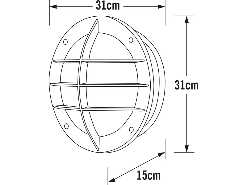 MeineWunschleuchte LED Außenwandleuchte Mit Steckdose, Alu Schwarz & Klarglas, Ø 31cm 5 MeineWunschleuchte LED Außenwandleuchte Mit Steckdose, Alu Schwarz & Klarglas, Ø 31cm – Bild 3