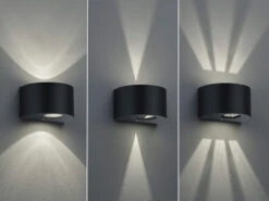 Reality Leuchten LED Außenwandleuchte ROSARIO Up And Down Light Rund In Schwarz -Bestes Beleuchtungs Geschäft led aussenwandleuchte rosario up and down light ru 3