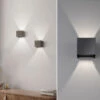 Fischer & Honsel LED Außenwandleuchte WALL Schwarz Mit Up And Down Licht - 10cm Breit -Bestes Beleuchtungs Geschäft led aussenwandleuchte wall schwarz mit up and down