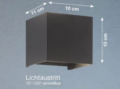 Fischer & Honsel LED Außenwandleuchte WALL Schwarz Mit Up And Down Licht - 10cm Breit -Bestes Beleuchtungs Geschäft led aussenwandleuchte wall schwarz mit up and down 3