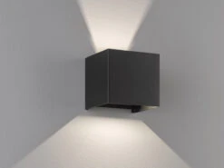 Fischer & Honsel LED Außenwandleuchte WALL Schwarz Mit Up And Down Licht - 10cm Breit -Bestes Beleuchtungs Geschäft led aussenwandleuchte wall schwarz mit up and down 6