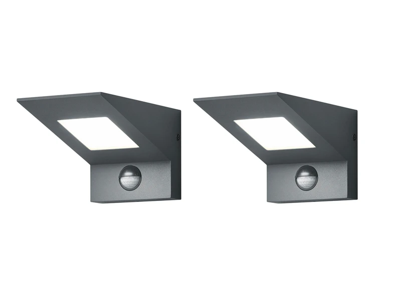 Trio Leuchten LED Außenwandleuchten 2er Set Mit Bewegungsmelder In Anthrazit 4 Trio Leuchten LED Außenwandleuchten 2er Set Mit Bewegungsmelder In Anthrazit – Bild 2