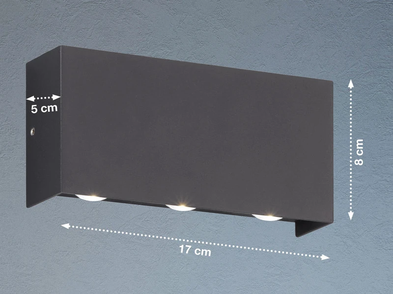 Fischer & Honsel LED Außenwandleuchten 2er SET Schwarz Mit Up Down Licht - 17cm Breit 6 Fischer & Honsel LED Außenwandleuchten 2er SET Schwarz Mit Up Down Licht - 17cm Breit – Bild 4