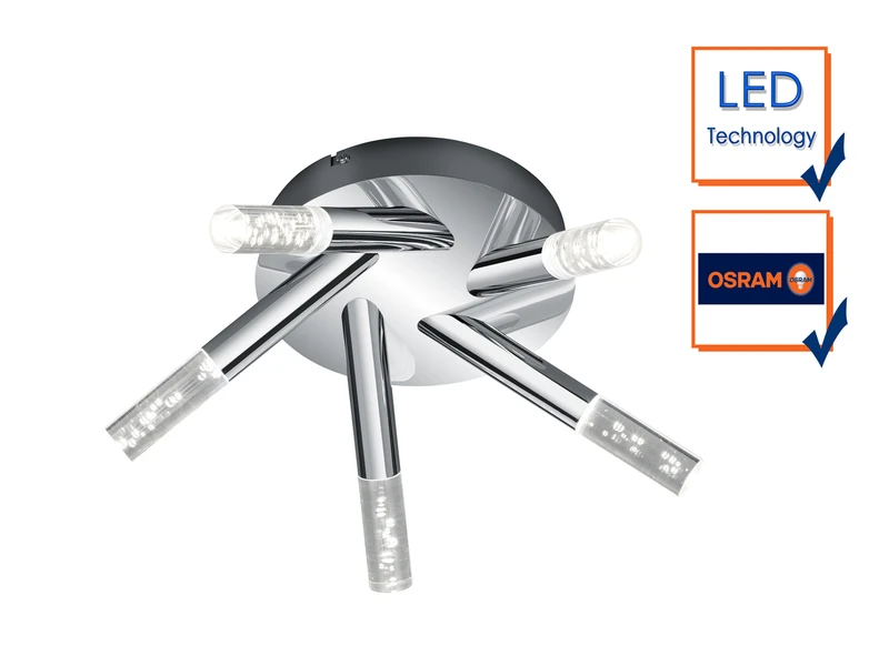 Trio Leuchten LED BAD Deckenleuchte BOLSA, Chrom, Acryl Transparent Klar, Ø 41 Cm 5 Trio Leuchten LED BAD Deckenleuchte BOLSA, Chrom, Acryl Transparent Klar, Ø 41 Cm – Bild 3