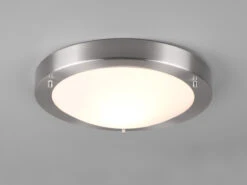 Trio Leuchten LED Bad Deckenleuchten In Silber Mit Glas Opal Weiß Ø 31,5cm - Badlampen -Bestes Beleuchtungs Geschäft led bad deckenleuchten in silber mit glas opal wei 2