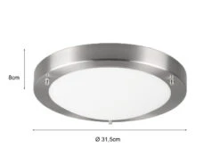 Trio Leuchten LED Bad Deckenleuchten In Silber Mit Glas Opal Weiß Ø 31,5cm - Badlampen -Bestes Beleuchtungs Geschäft led bad deckenleuchten in silber mit glas opal wei 3