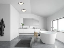 Trio Leuchten LED Bad Deckenleuchten In Silber Mit Glas Opal Weiß Ø 31,5cm - Badlampen -Bestes Beleuchtungs Geschäft led bad deckenleuchten in silber mit glas opal wei 5