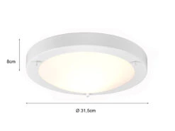 Trio Leuchten LED Bad Deckenleuchten In Weiß Mit Glas Opal Weiß Ø 31,5cm - Badlampen -Bestes Beleuchtungs Geschäft led bad deckenleuchten in weiss mit glas opal weis 3
