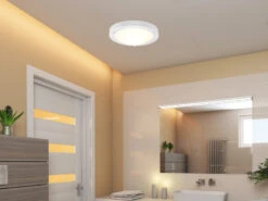 Trio Leuchten LED Bad Deckenleuchten In Weiß Mit Glas Opal Weiß Ø 31,5cm - Badlampen -Bestes Beleuchtungs Geschäft led bad deckenleuchten in weiss mit glas opal weis 4