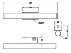 Trio Leuchten LED Bad Wandleuchten 2er Set Mit Schalter Schwarz 40cm - Spiegelleuchte -Bestes Beleuchtungs Geschäft led bad wandleuchten 2er set mit schalter schwarz 1 19