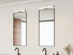 Trio Leuchten LED Bad Wandleuchten 2er Set Mit Schalter Schwarz 60cm - Spiegelleuchte -Bestes Beleuchtungs Geschäft led bad wandleuchten 2er set mit schalter schwarz 1 5