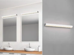 Trio Leuchten LED Badezimmer Wandleuchte ROCCO Chrom 60cm - Up-Down Spiegelleuchte