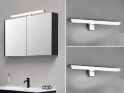 Trio Leuchten LED Badezimmer Wandleuchten 2er Set In Chrom, Breite 40cm - Spiegelleuchte