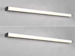 Trio Leuchten LED Badezimmer Wandleuchten 2er Set In Schwarz 120cm - Spiegelleuchte -Bestes Beleuchtungs Geschäft led badezimmer wandleuchten 2er set in schwarz 120 2