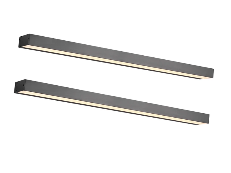 Trio Leuchten LED Badezimmer Wandleuchten 2er Set Schwarz 90cm - Up-Down Spiegelleuchte 4 Trio Leuchten LED Badezimmer Wandleuchten 2er Set Schwarz 90cm - Up-Down Spiegelleuchte – Bild 2