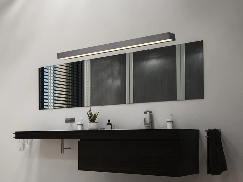 Trio Leuchten LED Badezimmer Wandleuchten 2er Set Schwarz 90cm - Up-Down Spiegelleuchte 3 Trio Leuchten LED Badezimmer Wandleuchten 2er Set Schwarz 90cm - Up-Down Spiegelleuchte