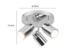 Trio Leuchten LED Badezimmerlampe Deckenstrahler 3 Flammig Rund Schwenkbar Chrom -Bestes Beleuchtungs Geschäft led badezimmerlampe deckenstrahler 3 flammig rund 1 11