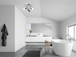 Trio Leuchten LED Badezimmerlampe Deckenstrahler 3 Flammig Rund Schwenkbar Chrom -Bestes Beleuchtungs Geschäft led badezimmerlampe deckenstrahler 3 flammig rund 1 12