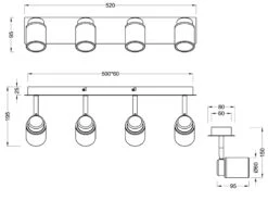 Trio Leuchten LED Badezimmerlampe Deckenstrahler 4 Flammig Schwenkbar In Chrom -Bestes Beleuchtungs Geschäft led badezimmerlampe deckenstrahler 4 flammig schwe 15