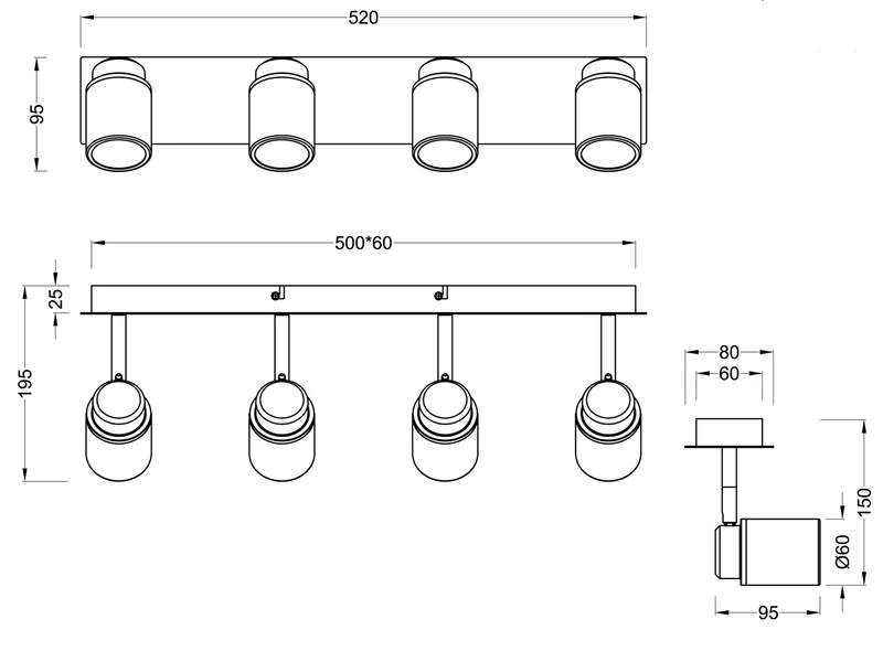 Trio Leuchten LED Badezimmerlampe Deckenstrahler 4 Flammig Schwenkbar In Schwarz 10 Trio Leuchten LED Badezimmerlampe Deckenstrahler 4 Flammig Schwenkbar In Schwarz – Bild 8