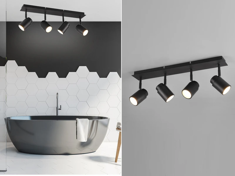 Trio Leuchten LED Badezimmerlampe Deckenstrahler 4 Flammig Schwenkbar In Schwarz 3 Trio Leuchten LED Badezimmerlampe Deckenstrahler 4 Flammig Schwenkbar In Schwarz