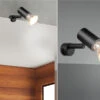 Trio Leuchten LED Badezimmerlampe Dimmbar Schwarz, Spiegelklemmleuchte Mit Schwenkbarem Spot