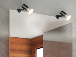 Trio Leuchten LED Badezimmerlampe Dimmbar Schwarz, Spiegelklemmleuchte Mit Schwenkbarem Spot -Bestes Beleuchtungs Geschäft led badezimmerlampe dimmbar schwarz spiegelklemmle 4