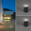Trio Leuchten LED Bodeneinbauspot Rund 2er Set Edelstahl Ø11cm IP65 Bodenstrahler Für Einfahrt -Bestes Beleuchtungs Geschäft led bodeneinbauspot rund 2er set edelstahl 11cm ip