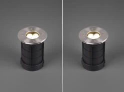 Trio Leuchten LED Bodeneinbauspot Rund 2er Set Edelstahl Ø11cm IP65 Bodenstrahler Für Einfahrt -Bestes Beleuchtungs Geschäft led bodeneinbauspot rund 2er set edelstahl 11cm ip 2