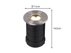 Trio Leuchten LED Bodeneinbauspot Rund 2er Set Edelstahl Ø11cm IP65 Bodenstrahler Für Einfahrt -Bestes Beleuchtungs Geschäft led bodeneinbauspot rund 2er set edelstahl 11cm ip 3