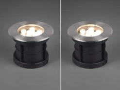 Trio Leuchten LED Bodeneinbauspot Rund 2er Set Edelstahl Ø16cm IP65 Bodenstrahler Für Einfahrt -Bestes Beleuchtungs Geschäft led bodeneinbauspot rund 2er set edelstahl 16cm ip 2