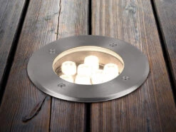 Trio Leuchten LED Bodeneinbauspot Rund 2er Set Edelstahl Ø16cm IP65 Bodenstrahler Für Einfahrt -Bestes Beleuchtungs Geschäft led bodeneinbauspot rund 2er set edelstahl 16cm ip 4